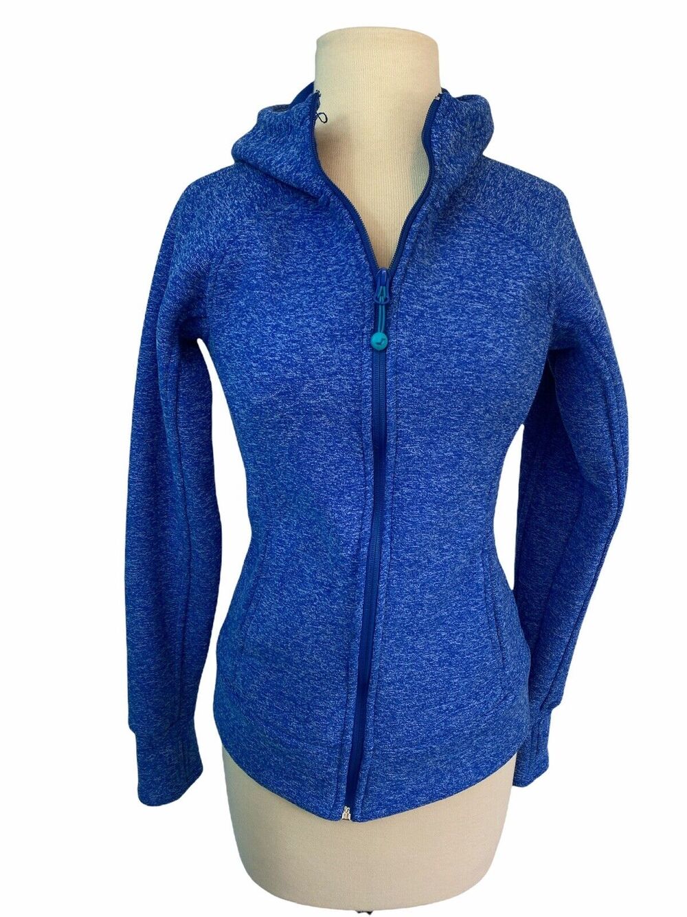 XS Joe Fresh Women Blue Full Zip Up Hoodie Sweatshirt